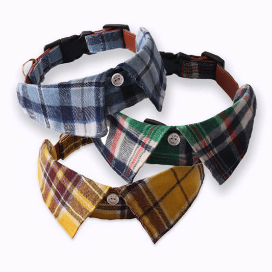 Iropaws Gentleman's Plaid Handmade Adjustable Dog Collar 1