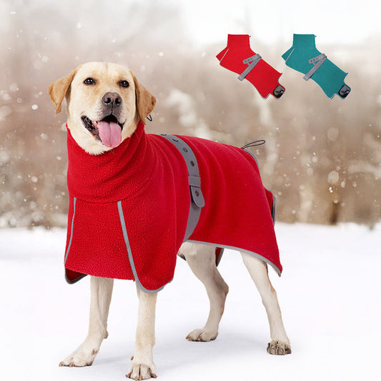 Iropaws High-Neck Fleece Dog Cape - Warm and Windproof Winter Protection 1