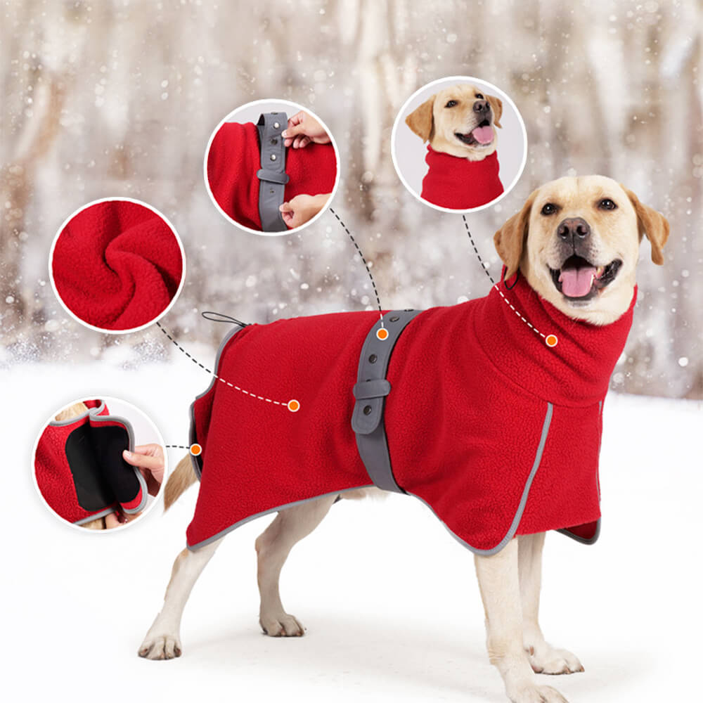 Iropaws High-Neck Fleece Dog Cape - Warm and Windproof Winter Protection 2