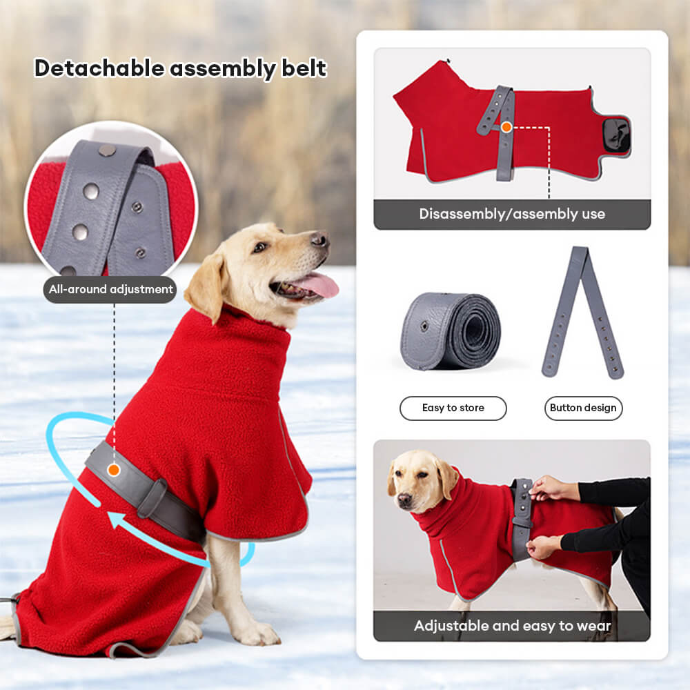 Iropaws High-Neck Fleece Dog Cape - Warm and Windproof Winter Protection 3