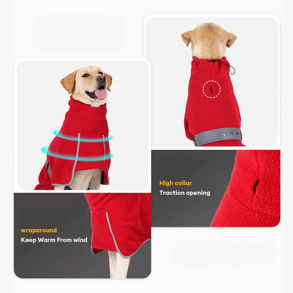 Iropaws High-Neck Fleece Dog Cape - Warm and Windproof Winter Protection 4