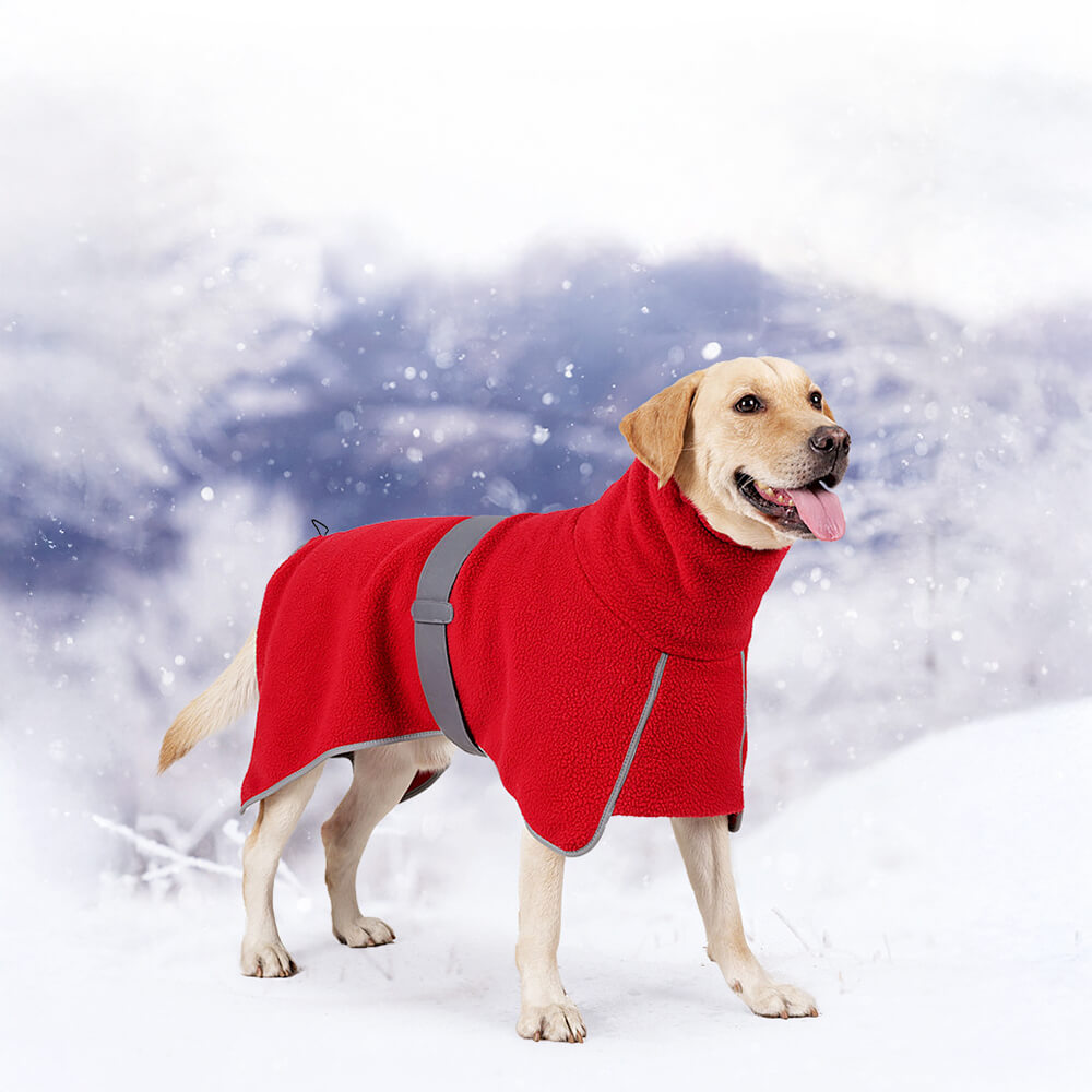 Iropaws High-Neck Fleece Dog Cape - Warm and Windproof Winter Protection 5