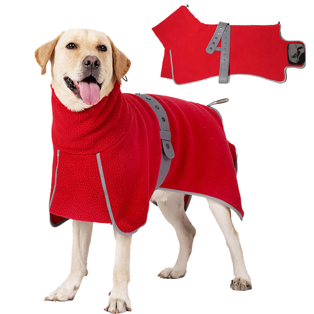 Iropaws High-Neck Fleece Dog Cape - Warm and Windproof Winter Protection 9