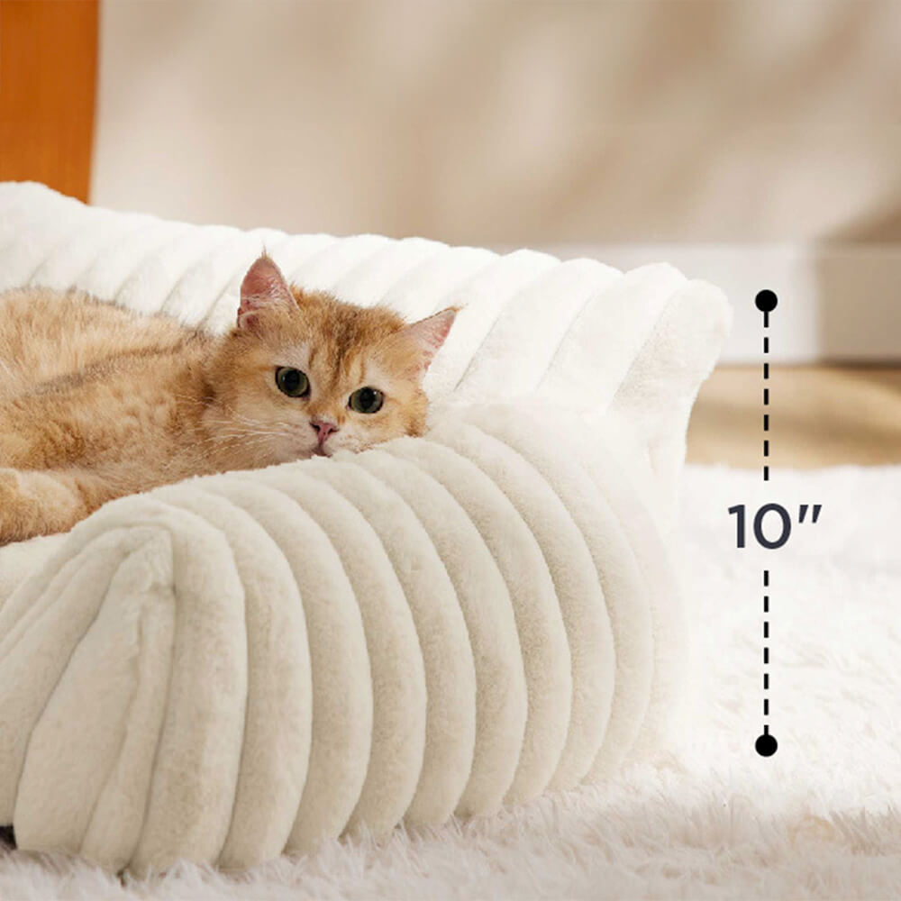 Iropaws Luxurious Faux Rabbit Fur Supportive Lounge Dog & Cat Soft Bed 10