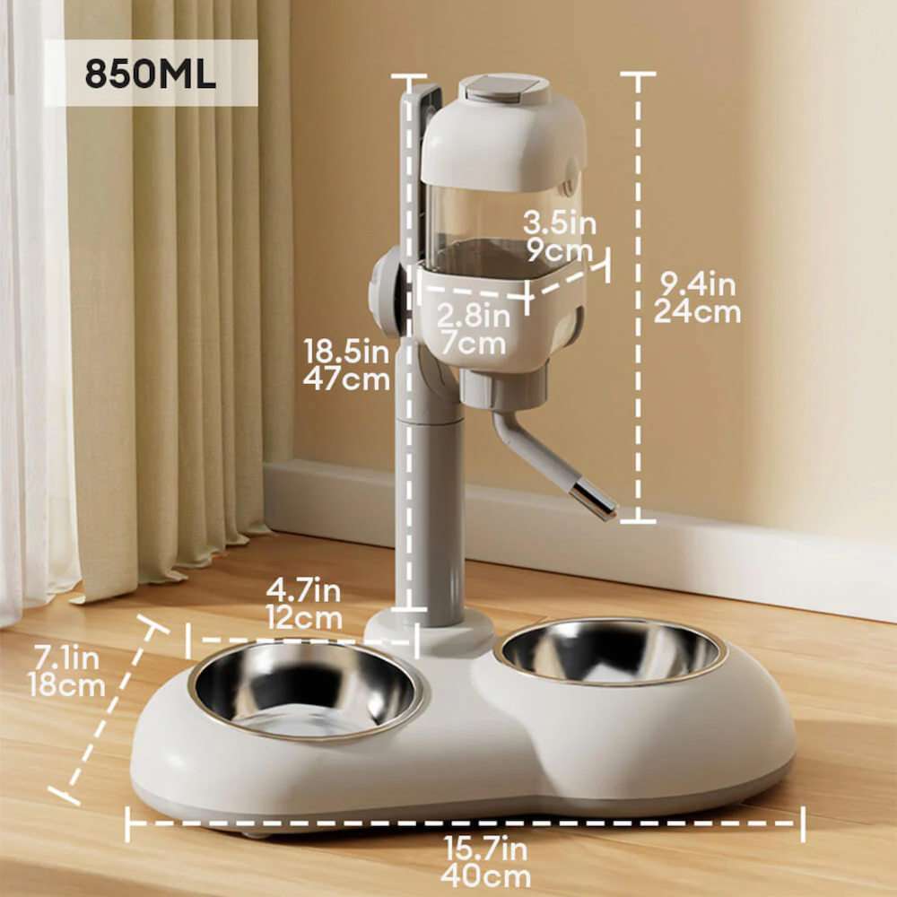 Iropaws Pet Feeding Bowl Station Food Dispenser With Automatic Water 10