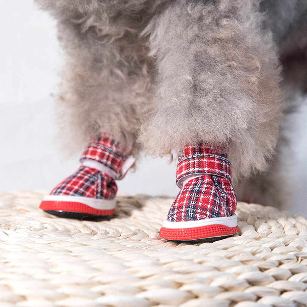 Iropaws Plaid Breathable Non-Slip Comfortable Durable Dog Shoes 5