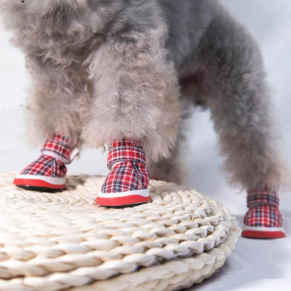 Iropaws Plaid Breathable Non-Slip Comfortable Durable Dog Shoes 8