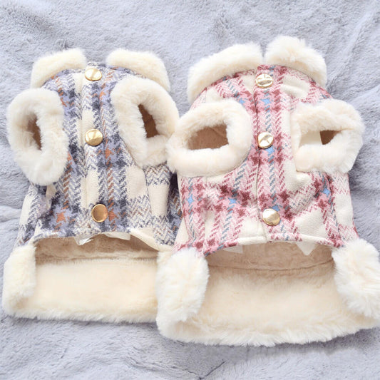 Iropaws Plaid Fleece Pullover Dog Jacket - A Warm and Stylish Winter Jacket 1