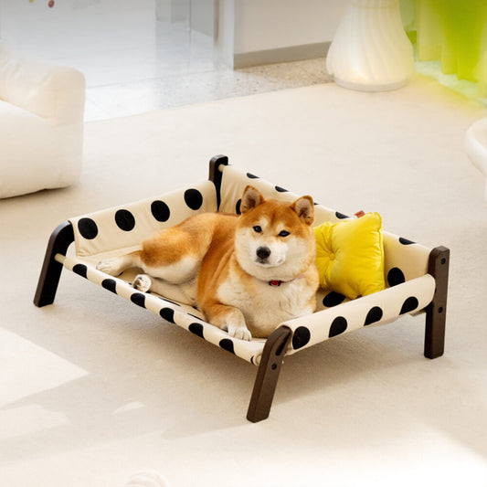 Iropaws Polka Dot Frosted Suede Summer Cool Dog Bed 1