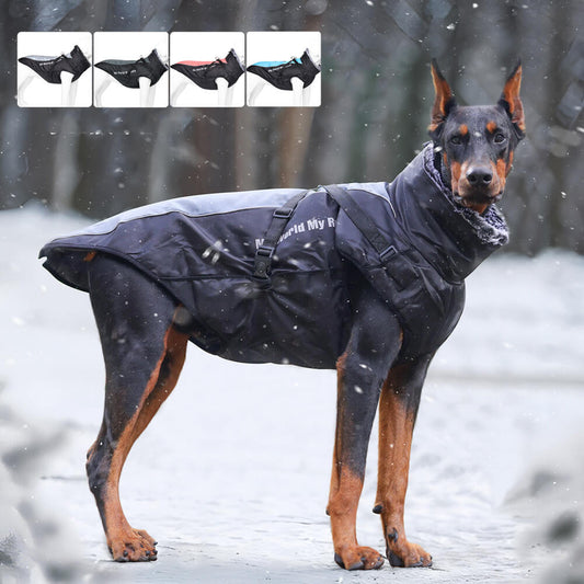 Iropaws Reflective Windproof Winter Dog Coat - Ultimate Warmth and Safety for Large Dogs 1
