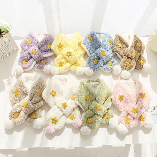 Iropaws Soft Plush Delicate Stars Pom Pom Decorative Dog Scarf 1