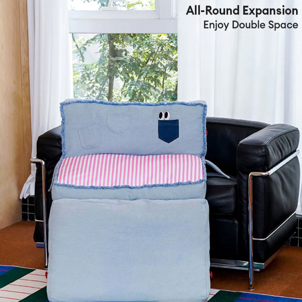 Iropaws Spacious Foldable Denim Multi-Functional Dog & Cat Sofa Bed 3
