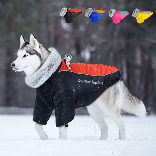 Iropaws Waterproof Winter Dog Coat with Fur Collar - Ultimate Warmth and Style 1